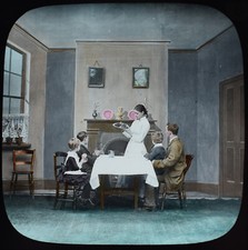 VICTORIAN FAMILY AT THE DINNER