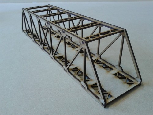 Model railway girder bridge - model,