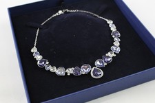 Swarovski Crystal Necklace Faceted Statement Signed Branded Boxed