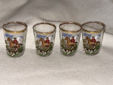 4 MATCHING HUNTING SCENE SHOT GLASSES