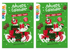 2 PCK WEBBOX CHRISTMAS DOG SAFE CHOCOLATE ADVENT CALENDAR FESTIVE DOG TREATS 70G