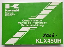GOOD USED CONDITION GENUINE KAWASAKI KLX 450R ENDURO BIKE OWNERS MANUAL 2006