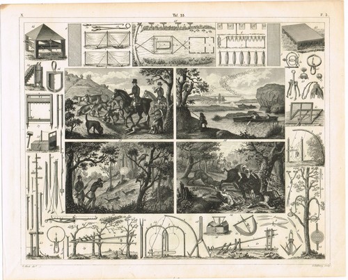 Antique print vintage 1851 - antique,