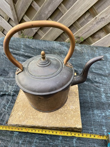 Small antique copper kettle - copper,
