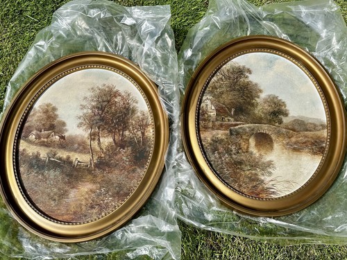 Two pair framed - pair, antique