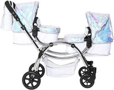 Roma Amy Childs Polly Sparkle Double Twin Dolls Pram 2 in 1 Stroller & Carry... 