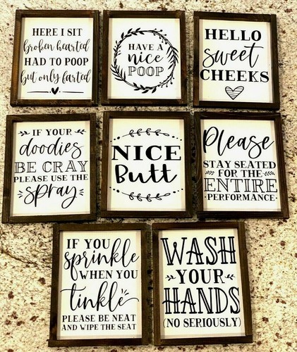 Funny bathroom wall art - wall,
