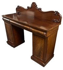 Victorian Mahogany Twin Pedestal Buffet Sideboard