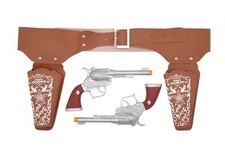 Cowboy guns with brown belt - guns,