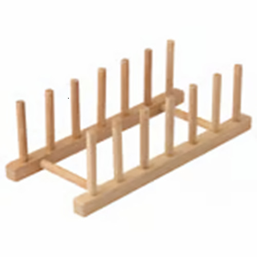Bamboo plate holder dish rack - bamboo,