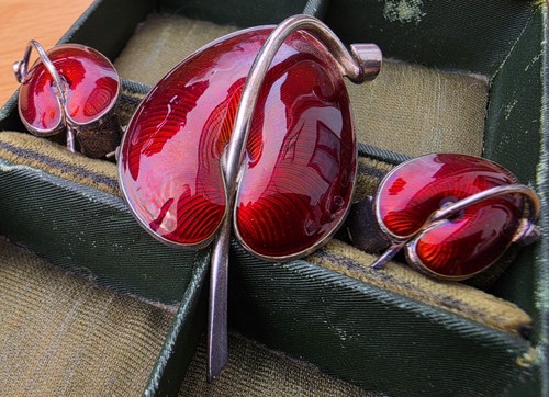 Vintage danish enamel - vintage, enamel/sterling