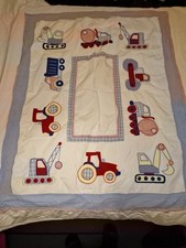 Jojomamanbebe Cotton Applique Digger COT Bed Set With Matching Cushion