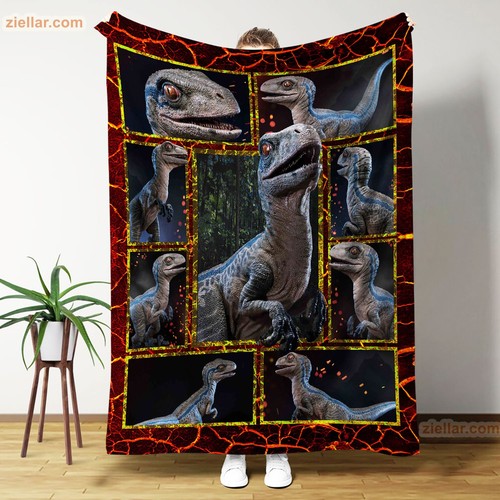 Velociraptor fleece blanket - velociraptor,