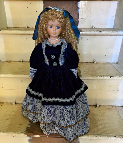 Porcelain girl doll blonde - porcelain,