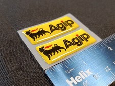 2 x AGIP YELLOW Decals, Helmet