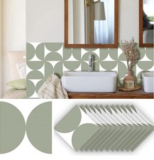 24pcs Sage Green Tile Stickers, Peel & Stick for Kitchen/Bathroom Backsplash