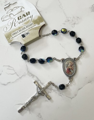 Car rosary black - rosary, aurora