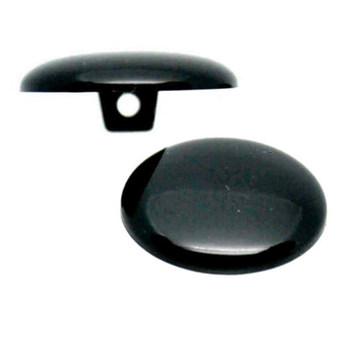 Black slightly domed - black,