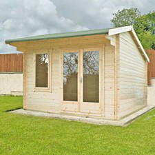 Garden log cabin office - office, room