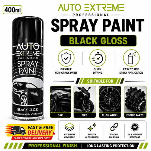 Black gloss spray - 4x,