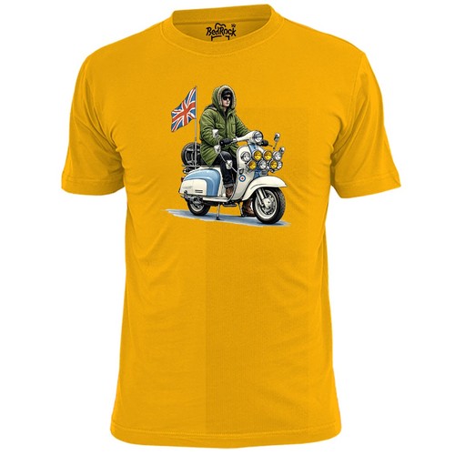 Mens mod scooter wearing - on,