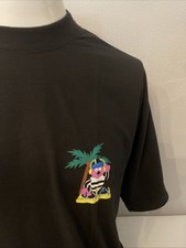 Bertie Bassett - 'Bertie Does Ibiza' - Black Graphic T-Shirt - Vintage - XL NEW