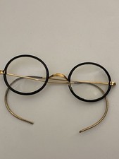 Antique 1900's Shuron Windsor Round Eyeglasses Saddle Bridge Gold Fill Celluloid