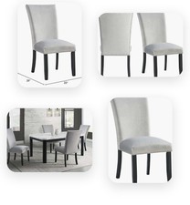 Two Luxury Gray Velvet Dining