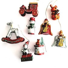 8 Small Wooden Painted