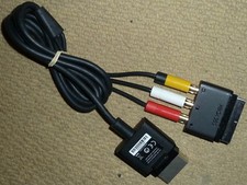 MICROSOFT XBOX 360 SLIM OFFICIAL COMPOSITE SCART AV CABLE TV LEAD ADAPTER 821376