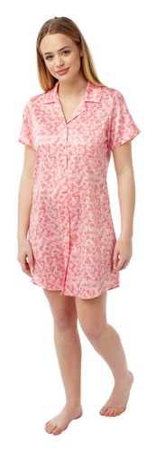 Ladies button front - button, satin