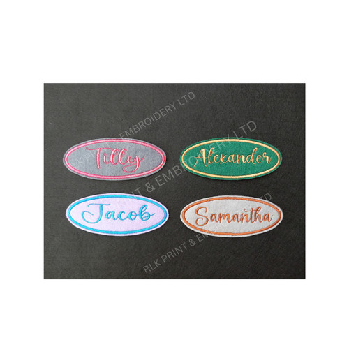 Personalised oval embroidered - personalised,