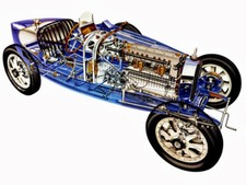 A3 Bugatti Type 35 Cutaway Drawing Wall Poster Art Picture Print