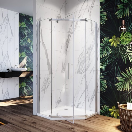Frameless pentagonal shower - frameless,
