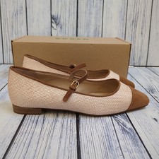 BODEN Penelope Mary Jane Flats Pumps Shoes Natural UK 7 EU 40