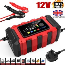 12V Smart Car Battery Charger Lifepo4 Intelligent Pulse Repair Lithium LCD Truck