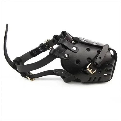 Leather dog muzzle - leather, basket