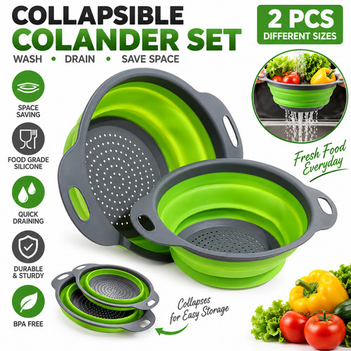 Collapsible silicone colander - silicone,