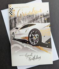Grandson Birthday Card 9"x6"