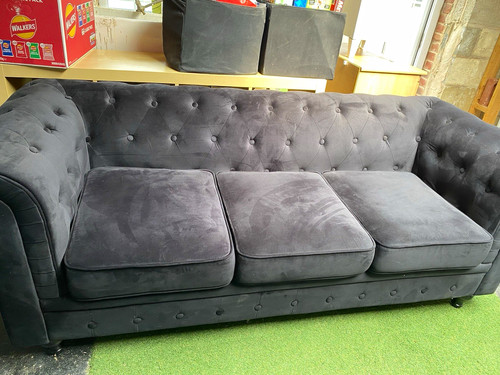 Black velvet chesterfield - velvet,