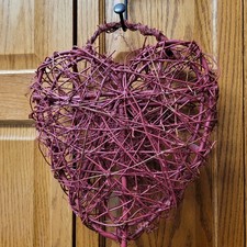 Woven Wicker Large Red Heart