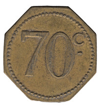 70 Cent Octagonal Token – Vintage Trade or Amusement Token – Collectable