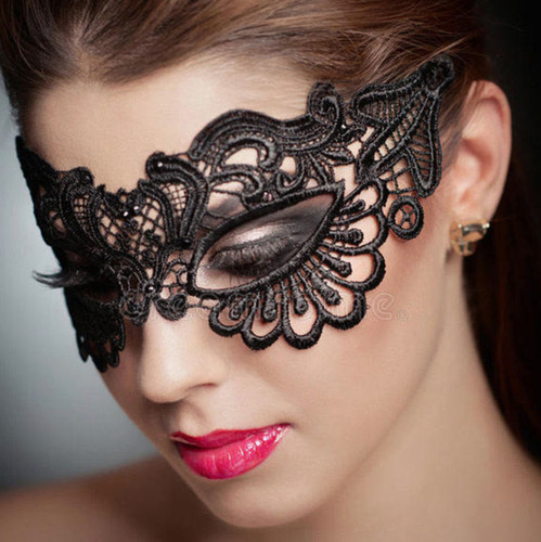 Lace masquerade eye mask black - eye,