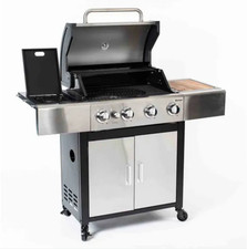 Outback Meteor 4-Burner Hybrid Gas & Charcoal BBQ with Multi-Cook Plate System /