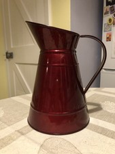 Red Metal Pitcher, Jug, Vase 