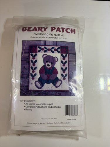 Beary patch wallhanging quilt - beary,