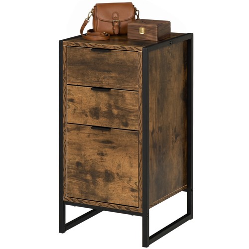 Homcom industrial drawer - industrial, 3-drawer