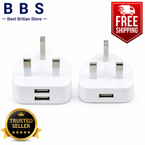 Pin dual usb plug - uk,