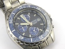 Pulsar Blue Mens 7T62-X019 Alarm Chrono Divers Watch - 200m