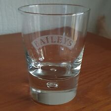 BAILEYS Glass Irish Cream White Etched Logo Tumbler Bubble Whiskey Clear 4 ins